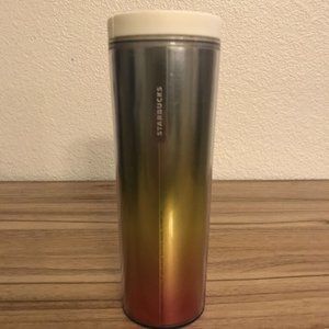2013 Starbucks Coffee Rainbow Sunrise Gradient Travel Tumbler Cup 16oz Acrylic
